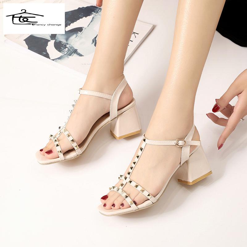 Giày Sandal Cao Gót Đế Dày Khóa Gài Phong Cách Thời Trang Mùa Hè Dành Cho Nữ 2022