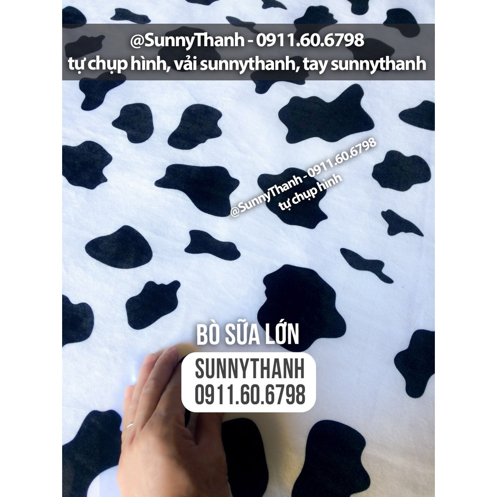 1m Vải bò sữa ngựa vằn da beo da hổ hươu cao cổ may túi, áo hoodie vải mền mịn dày dặn SunnyThanh CN2