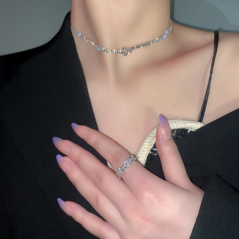 Vòng Cổ Choker Dáng Dài Mặt Nơ Đính Đá Pha Lê Sang Trọng Cho Nữ