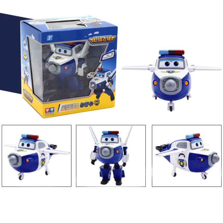 Đồ chơi lắp ghép super wings đội bay siêu đẳng mô hình máy bay cảnh sát paul cỡ lớn đồ chơi trẻ em