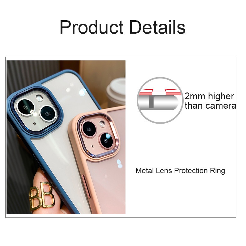 Ốp Điện Thoại Trong Suốt Chống Sốc Bảo Vệ Ống Kính Máy Ảnh Cho iPhone 13 13pro 11 12 12pro Max