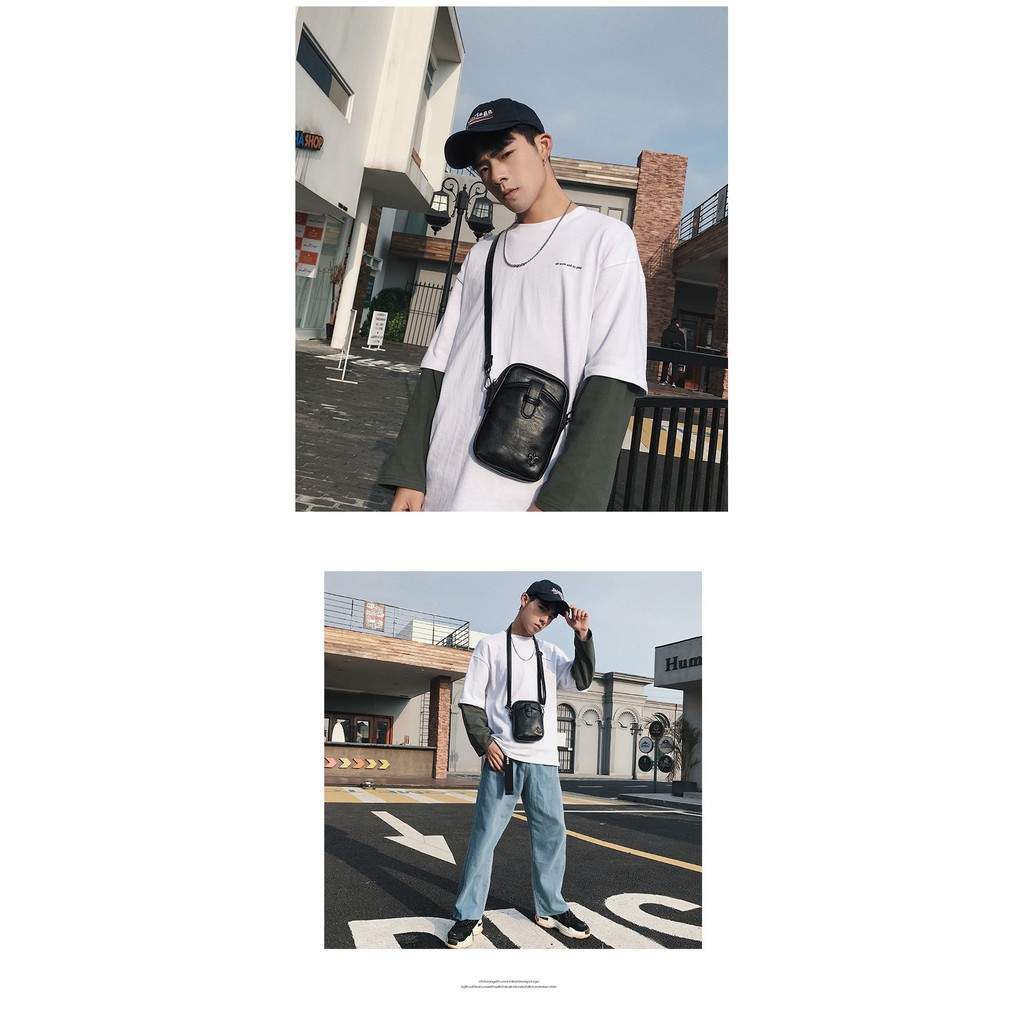 Túi đeo chéo Unisex W2P 5265 chất da PU cao cấp chống thấm nước chống bào mòn Ulzzang