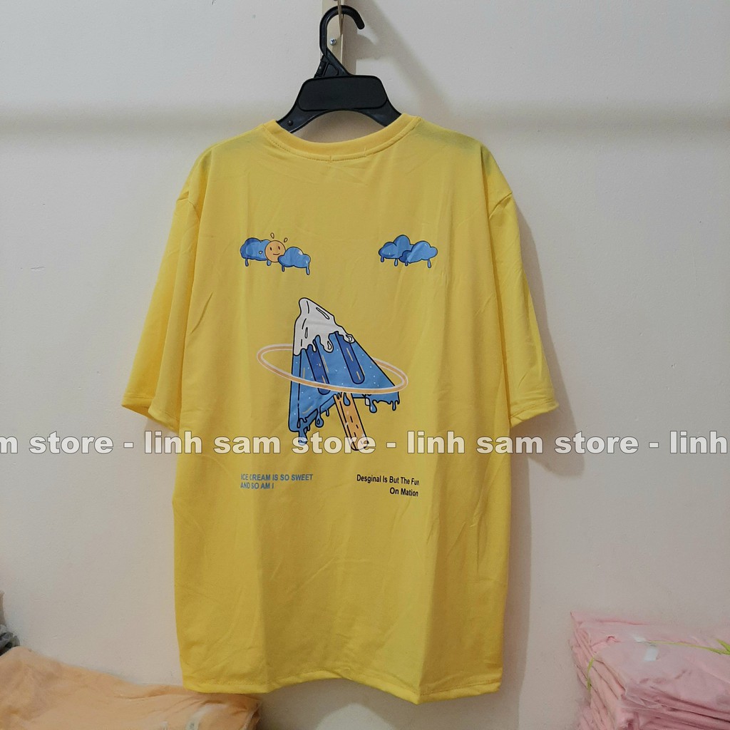 Áo thun tay lỡ nữ freesize phông form rộng Unisex, mặc cặp, nhóm, lớp in CÂY THÔNG HÌNH QUE KEM chữ CLICK | BigBuy360 - bigbuy360.vn