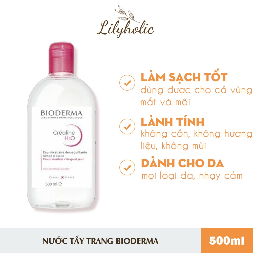 Nước Tẩy Trang Bioderma Créaline H2O Pháp 100ml - 500ml