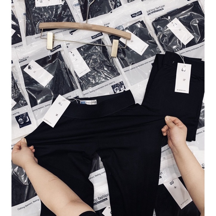 Quần legging Gu nâng nông, cạp cao, tạo dáng