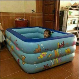 [Xả Kho] Bể Bơi Chữ Nhật 3 Tầng 1m2 1m3 1m8 ( tặng kèm miếng vá và lọ keo dán)