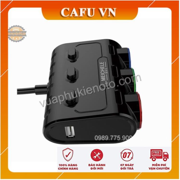 Bộ chia tẩu sạc oto chia tẩu sạc xe hơi cao cấp 3 tẩu - 2 cổng USB Meichele - CAFU VN