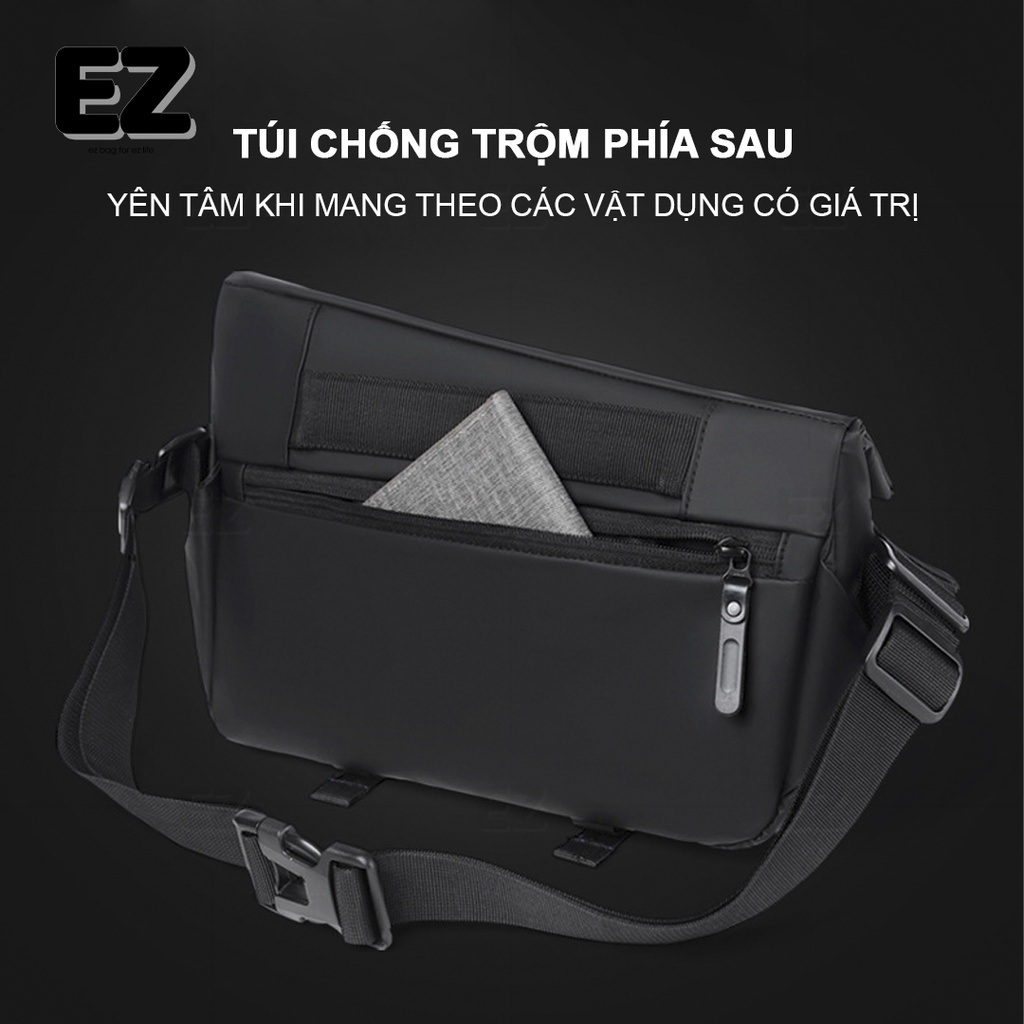 Túi đeo chéo nam chất TC08 vải Oxford chống thấm nước, Túi chéo nam đa năng kích thước rộng, đựng được gậy chụp ảnh
