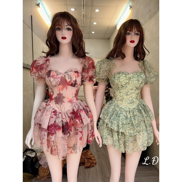 Váy tơ hoa cup ngực | BigBuy360 - bigbuy360.vn