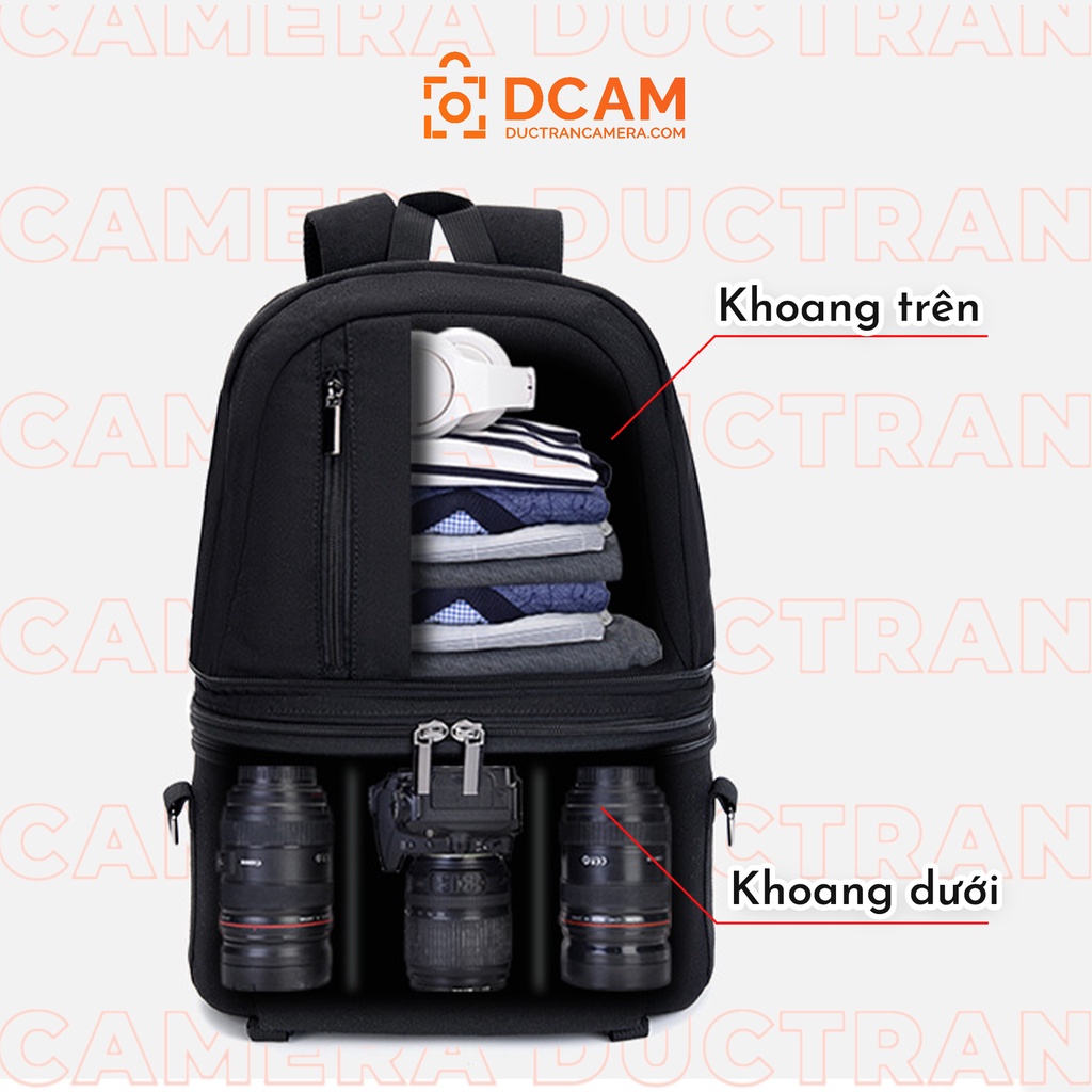 Balo túi máy ảnh Caden Transform 2 trong 1 cao cấp chống nước - CB01