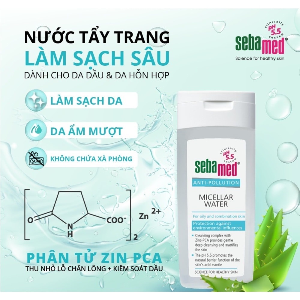 Tẩy Trang Sebamed Cho Da Dầu & Da Hỗn Hợp pH5.5 200ml