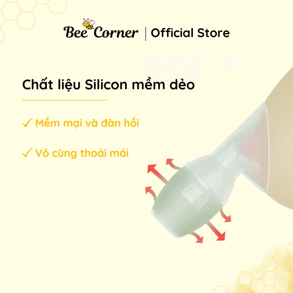 Cốc Hứng Sữa, Phễu Hứng Sữa, Hút Sữa Rảnh Tay Sillicon Kèm Nắp Đậy Beecorner
