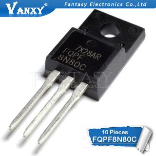 Set 10 Linh Kiện Tranzito Fqpf8N80C To-220F 8n80c 8n80 To-220 Fqpf8N80 To220