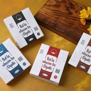 2 hộp bôt lá nhuộm tóc ogatic mix đen nâu