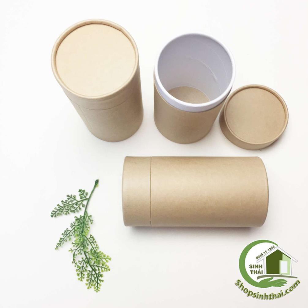 Hộp giấy tròn có nắp đậy 9 x 16cm - hộp giấy đựng trà - hộp giấy kraft