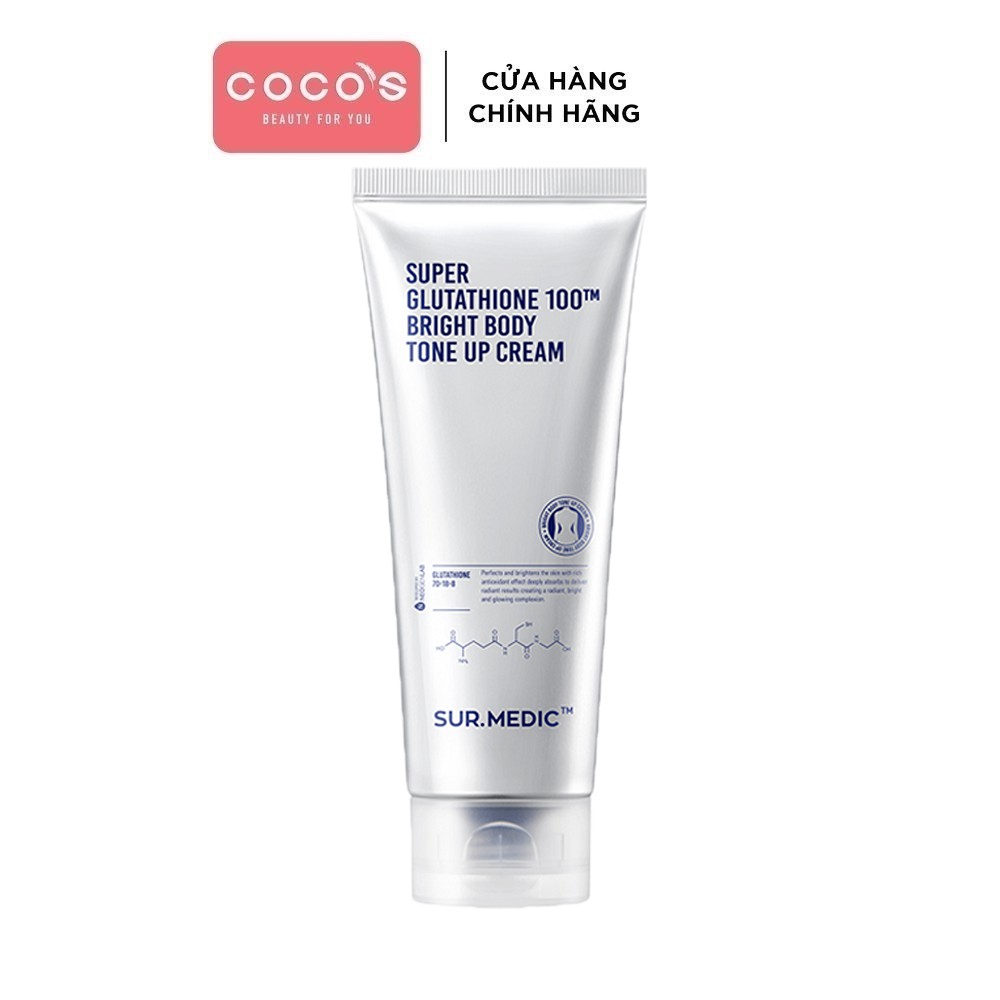 [Mã COSCOCOT1 -8% đơn 250K] Kem Nâng Tone Da Toàn Thân Surmedic Super Glutathione 100TM Bright Body Tone Up Cream 150ml | BigBuy360 - bigbuy360.vn