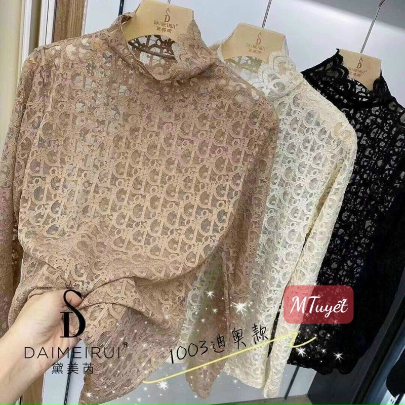 Áo ren dior cổ lọ