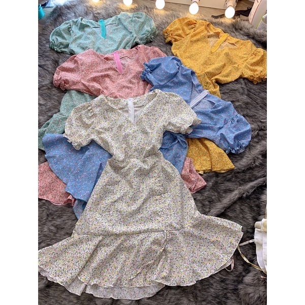 Đầm hoa dây rút hot