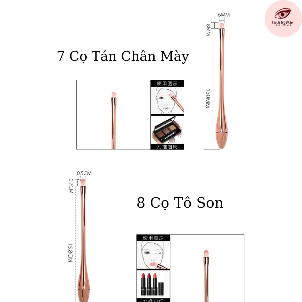 Bộ Cọ Trang Điểm Set 10 Cây Rose Gold Sang Chảnh