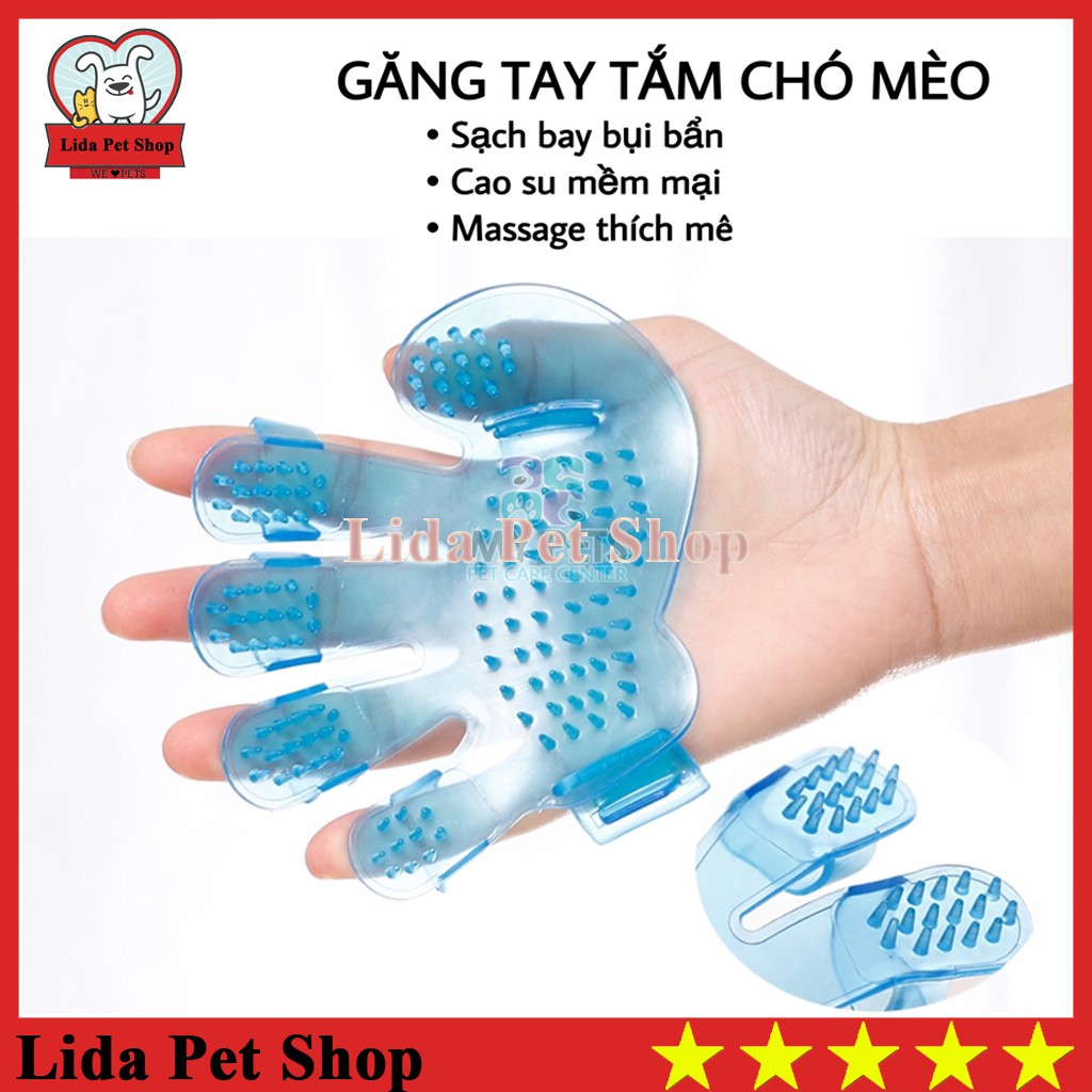1 chiếc Găng tay tắm chó mèo bằng nhựa dẻo găng tay mát xa cho thú cưng - Lida pet shop