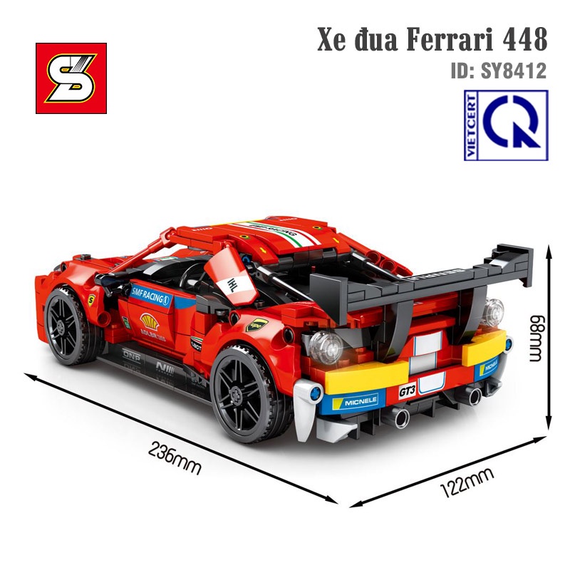 Đồ chơi lắp ráp xe Technic mô hình Xe đua Ferrari 448 – SY BLOCK 8412