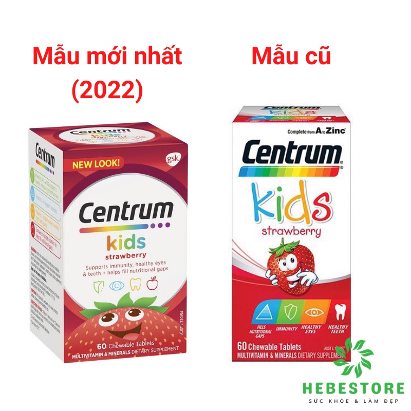 Viên nhai vitamin tổng hợp Centrum Kids Strawberry 60 viên vị dâu cho bé từ 3 tuổi, chính hãng Úc | BigBuy360 - bigbuy360.vn