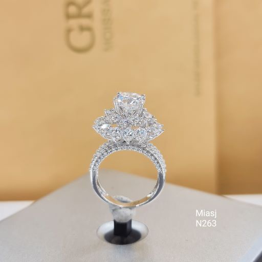Nhẫn bạc Ý S925 MiASJ N263 nữ nạm đá cao cấp, sang trọng