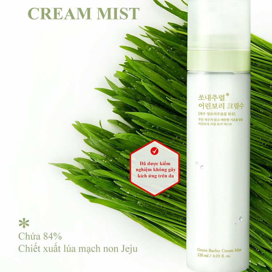 Xịt Khoáng Cấp Ấm Dưỡng Da Mầm Lúa Mạch Green Barley Cream Mist So Natural (120ML)