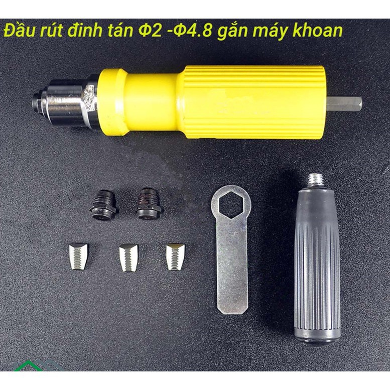 BỘ Đầu rút đinh tán gắn máy khoan