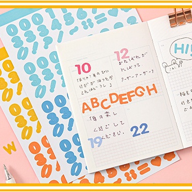 PeachSticker Dán Trang Trí Sổ Tay/Điện Thoại/Album DIY Hình Chữ Cái Và Số Nhiều Màu Dễ Thương