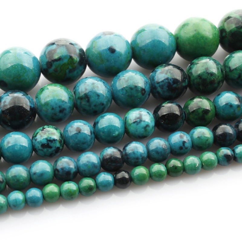 Chuỗi hạt đá xanh tự nhiên dùng làm đồ trang sức thủ công