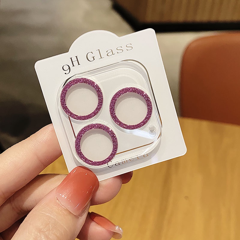 Kính Cường Lực 9h Kim Tuyến Lấp Lánh Bảo Vệ camera Cho iphone 14 13 12 11 pro max mini