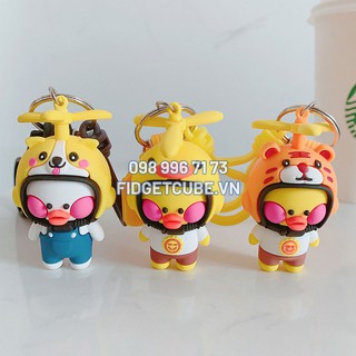 [4 Mẫu Tự Chọn] Móc Khóa Vịt Đội Mũ Bảo Hiểm