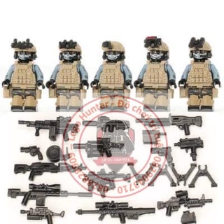 Xếp Hình Army Military Biệt đội 5 mô hình lính đặc nhiệm Ghost kèm trang bị vũ khí