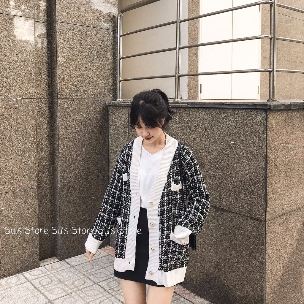 Áo cardigan len kẻ viền pha màu A1465 SUSTORE | BigBuy360 - bigbuy360.vn