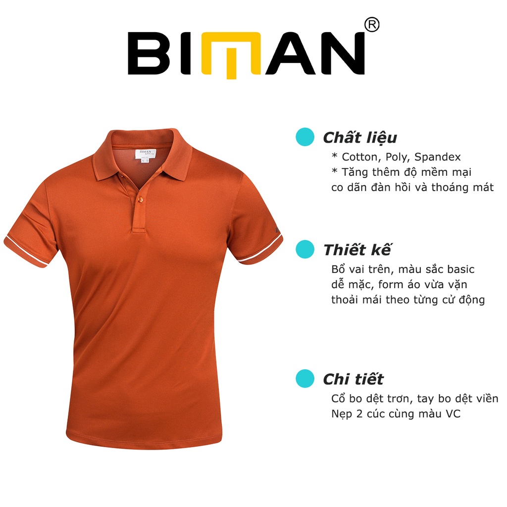 Áo polo nam thun cổ bẻ Biman by Biluxury viền tay phối màu trẻ trung vải cao cấp thoáng mát co giãn 4 chiều 5APCT013 | BigBuy360 - bigbuy360.vn