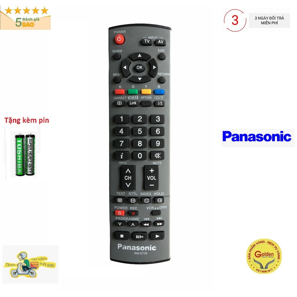 Điều khiển tivi Panasonic đa năng LCD/LED/Smart RM-D720  loại tốt -dùng cho tất cả các dòng tivi panasonic