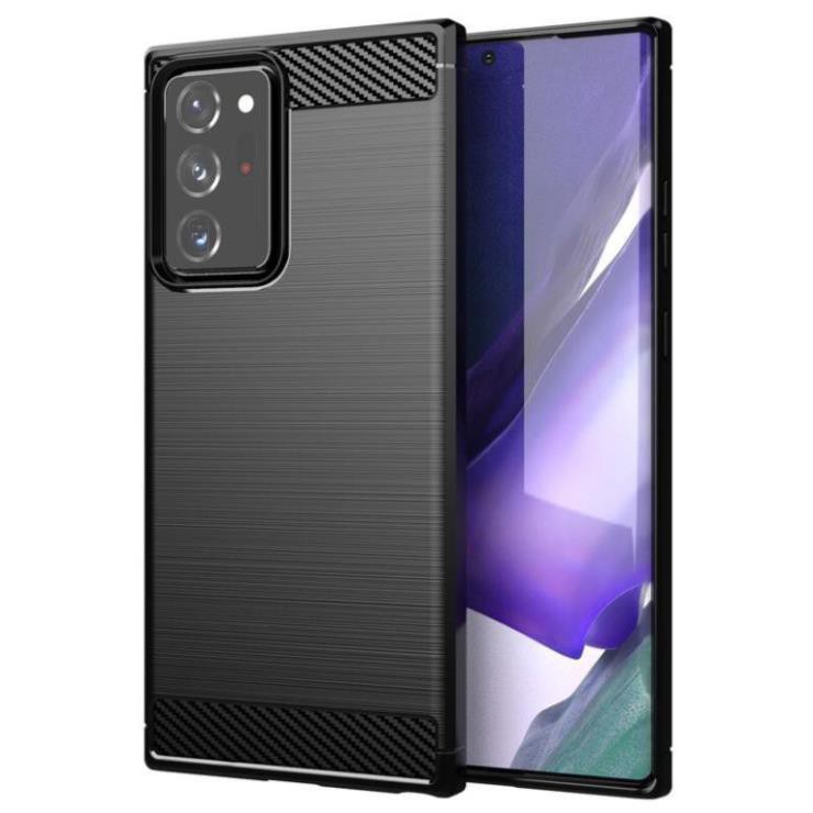 Ốp lưng dẻo Samsung Galaxy Note 20 / Note 20 Ultra vân sợi cacbon chống sốc, chống vân tay Rugger Amor