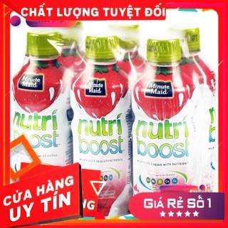 LỐC 6 CHAI SỮA NUTRIBOOST HƯƠNG DÂU (297ML/CHAI) HSD 2020