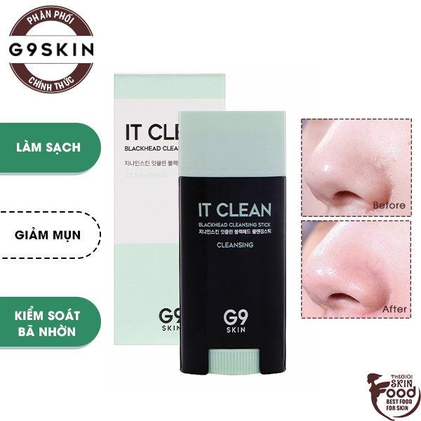 Sáp Hỗ Trợ Giảm Mụn Đầu Đen Dạng Thỏi G9SKIN IT Clean Blackhead Cleansing Stick 15g