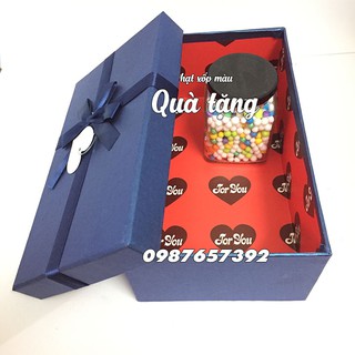 Quà tặng hộp đựng hình chữ nhật màu xanh coban
