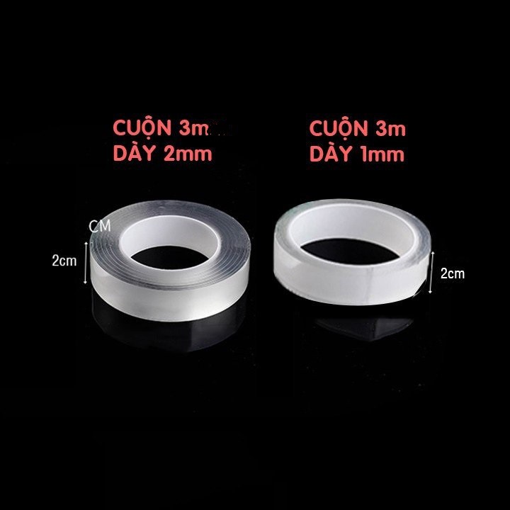 Băng keo dán dính trắng và 2 mặt đa năng trong suốt 3m siêu dính sử dụng hiểu quả