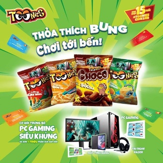 Bánh Snack Toonies phiên bản mới gói 38g vị Phô mai/ Gà BBQ/ Cay/ Rong biển bóng đêm