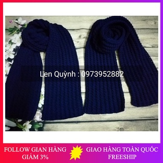 Khăn len đan tay màu xanh tím than - Khăn len handmade