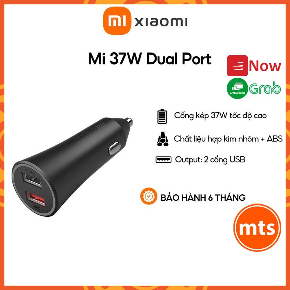 Tẩu sạc nhanh 2 cổng cho điện thoại trên Ô tô Xe hơi Xiaomi  Mi 37W CC06ZM Dual-Port Car Charger Black - Minh Tín Shop