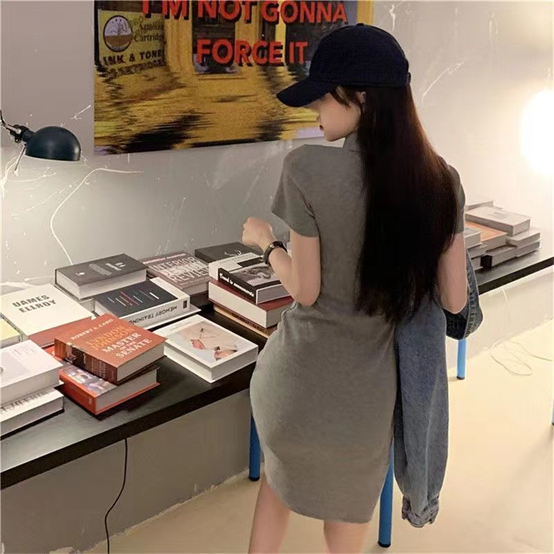 AMOI Đầm Cổ Polo Họa Tiết Sọc Caro Ngọt Ngào Cho Nữ