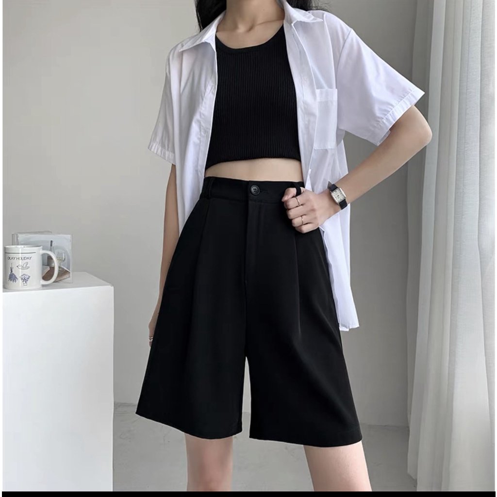 Quần Short Nữ Ống Rộng Mặc Nhà Chất Tuyết Mưa Xinh Xắn, Quần Lửng Ống Rộng Cân Nặng Từ 40kg - 65kg0
