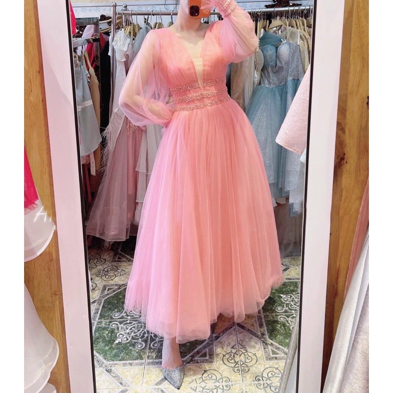 ĐẦM TIỂU THƯ TAY PHỒNG ĐÍNH NGỌC TRAI HACK EO CON KIẾN