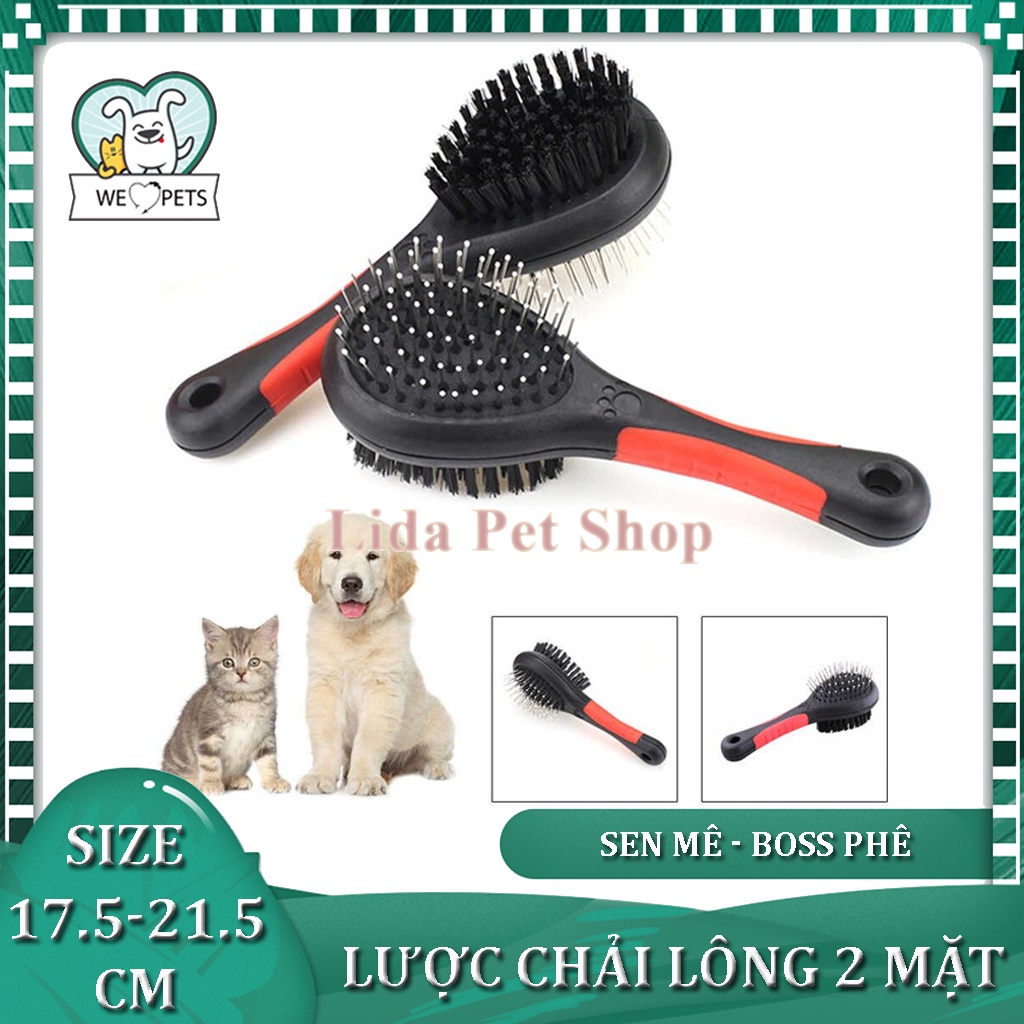 Lược chải lông chó mèo 2 mặt - Lida Pet Shop