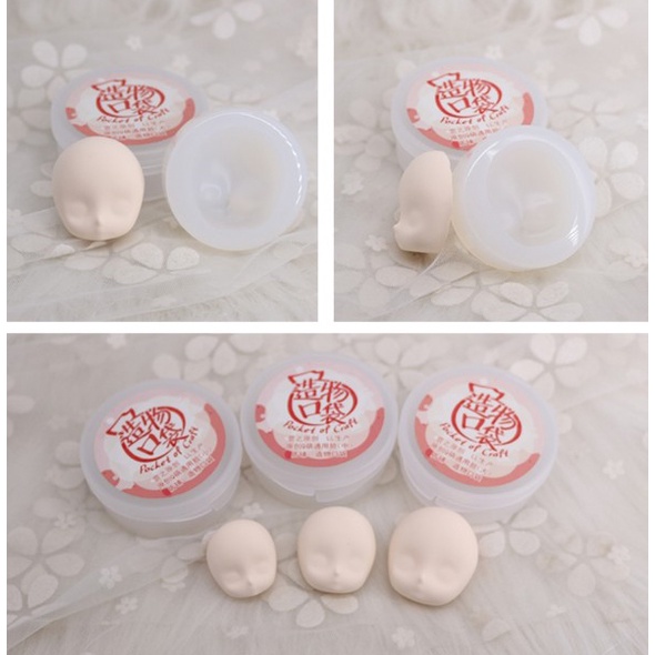 Khuôn silicone nặn đất sét mặt doll chibi bjd nendoroid